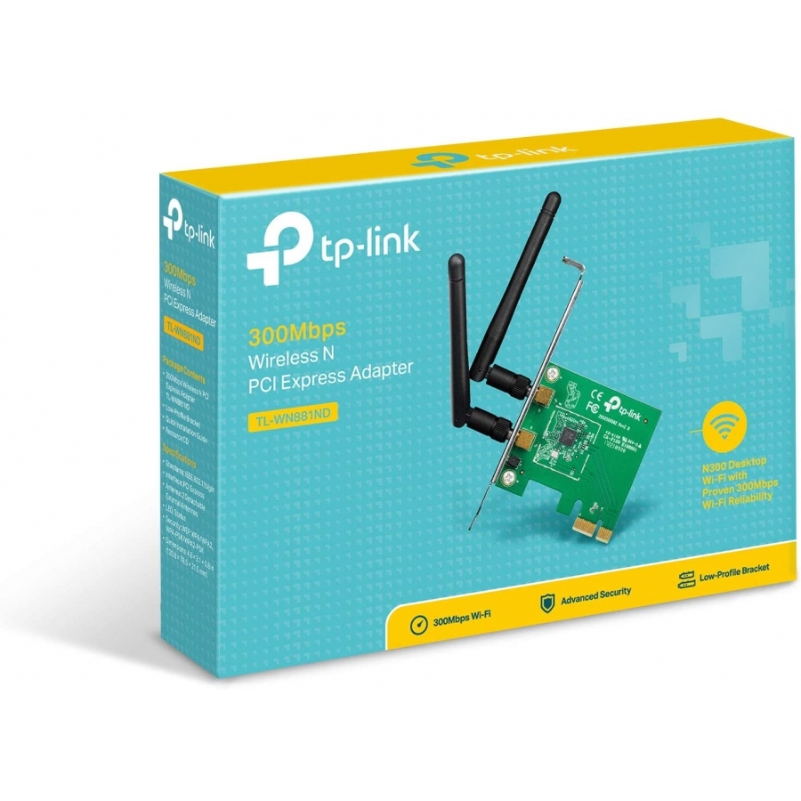 Scheda Di Rete TP-Link - PCI-Express Wireless Doppia Antenna 300 Mbit/s